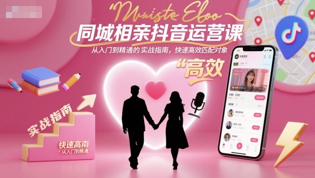 同城相亲抖音运营课，从入门到精通的实战指南，快速高效匹配对象-α阿尔法Trader