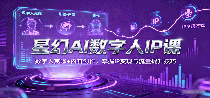 星幻AI数字人IP课，数字人克隆+内容创作，掌握IP变现与流量提升技巧-α阿尔法Trader