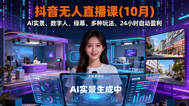 抖音无人直播课(10月-α阿尔法Trader