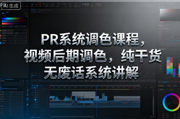 PR系统调色课程，视频后期调色，纯干货无废话系统讲解-α阿尔法Trader
