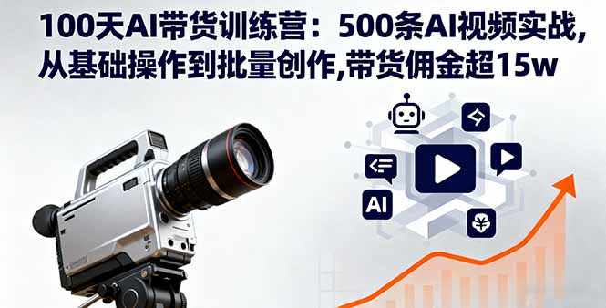 100天AI带货训练营：500条AI视频实战,从基础操作到批量创作,带货佣金超15w-α阿尔法Trader