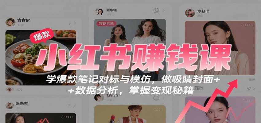 小红书赚钱课：学爆款笔记对标与模仿，做吸睛封面 + 数据分析，掌握变现秘籍-α阿尔法Trader