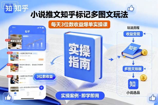 小说推文知乎标记多图文玩法，每天3位数收益爆单实操课-α阿尔法Trader