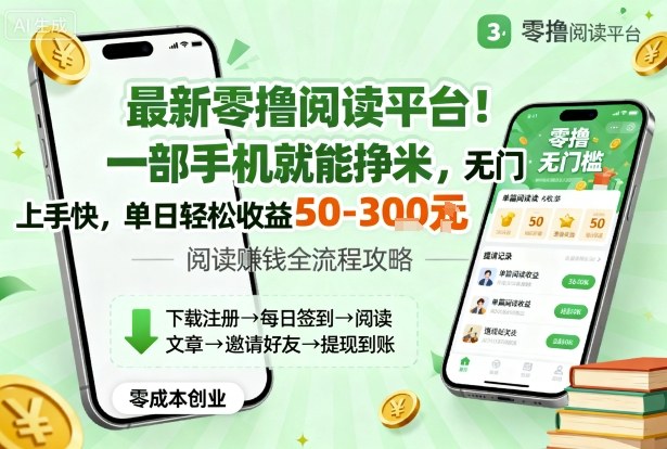 最新零撸阅读平台！一部手机就能挣米，无门槛上手快，单日轻松收益50-3张【揭秘】-α阿尔法Trader