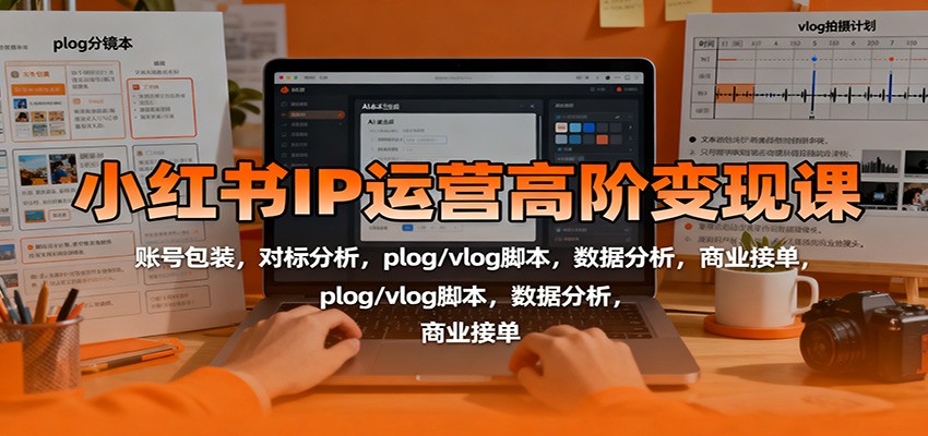 小红书IP运营高阶变现课：账号包装，对标分析，plog/vlog脚本，数据分析，商业接单-α阿尔法Trader