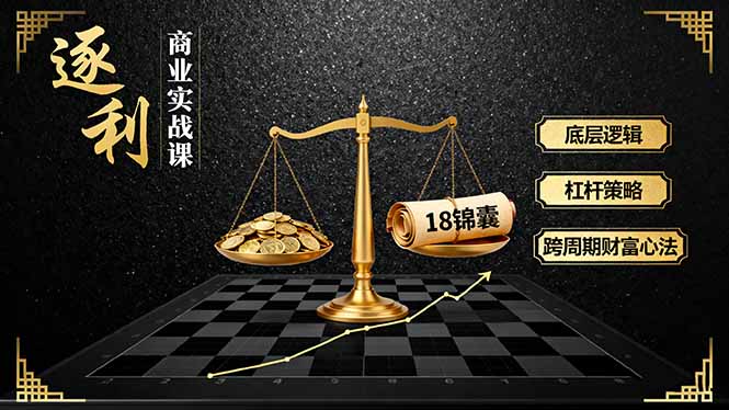 《逐 利》商业实战课，底层逻辑、杠杆策略、18锦囊，跨周期财富心法-α阿尔法Trader