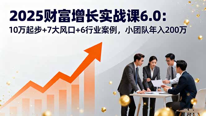 2025财富增长实战课6.0：10万起步+7大风口+6行业案例，小团队年入200万-α阿尔法Trader