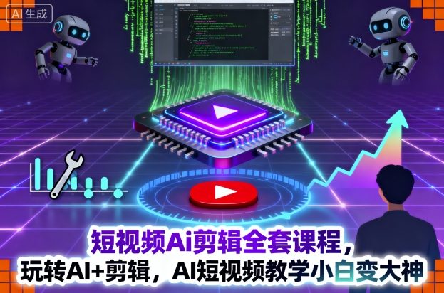 短视频Ai剪辑全套课程，玩转AI+剪辑，AI短视频教学小白变大神-α阿尔法Trader