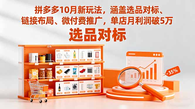 拼多多10月新玩法，涵盖选品对标、链接布局、微付费推广，单店月利润破5万-α阿尔法Trader