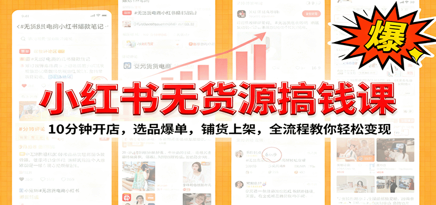 小红书无货源爆单课：10分钟开店，选品爆单，铺货上架，全流程教你轻松变现-α阿尔法Trader