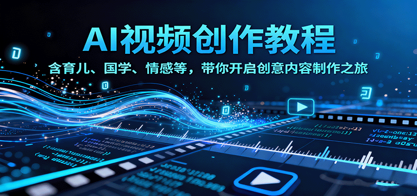 AI视频创富课，含育儿、国学、情感等，带你开启创意内容制作之旅-α阿尔法Trader