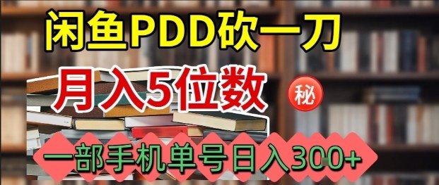 闲鱼PDD砍一刀，一部手机就可以操作，单号日入3张-α阿尔法Trader