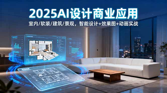 2025AI设计商业应用：室内/软装/建筑/景观，智能设计+效果图+动画实战-α阿尔法Trader
